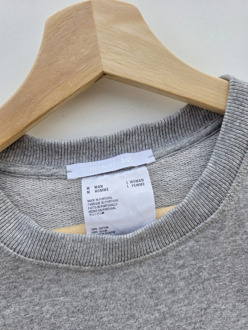Helmut Lang HL Logo Grey Short Sleeve Crewneck Sweatshirt Tee